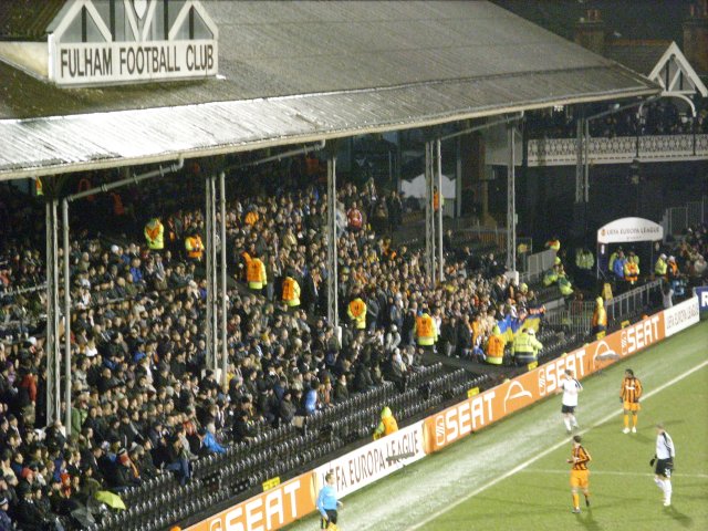 Shakhtar Donetsk Fans in the Johnny Haynes Stand